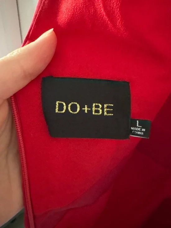 DO+BE Red Ruffle V-Neck Mini Dress Size L - Picture 6 of 7